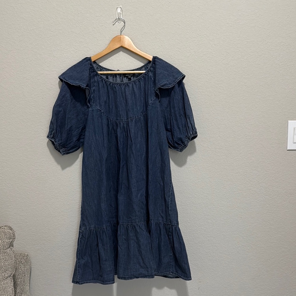 Vici Blue Ruffled Tiered Sundress